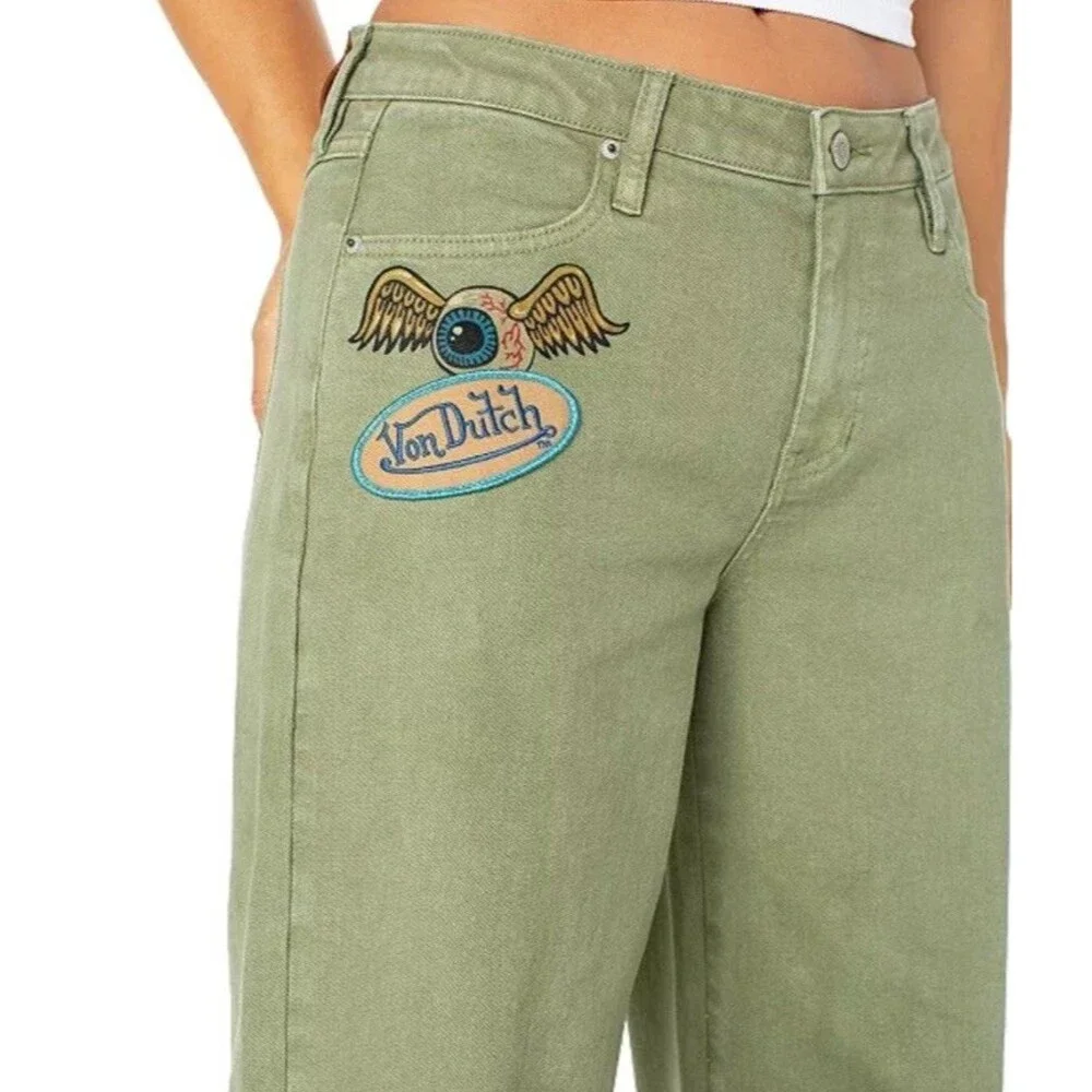 Von Dutch Women's Logo Wide-Leg Jeans Sz: 29 - Picture 5 of 9